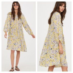 Anna Glover x H&M Yellow Floral Dress sz 8